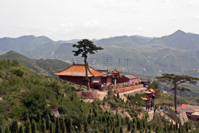 中国华北部,山脉,佛教,寺庙,从上面看过去,衡山,大同,山西省,修道院,灵性