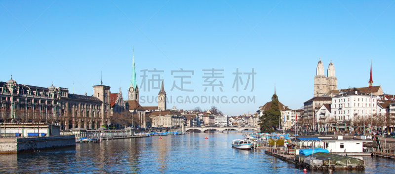 苏黎士,水,天空,水平画幅,无人,古老的,夏天,户外,都市风景