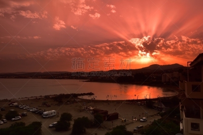 埃斯特波纳,西班牙,在上面,水,水平画幅,云,家庭生活,旅行者,户外,交通方式
