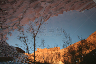宁静,水,2006年,摩押,水平画幅,橙色,沙子,秋天,无人,蓝色
