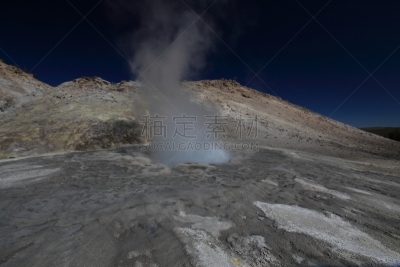 硫磺泉,黄石公园,美国,间歇泉,山,火山口,水,美,水平画幅,云