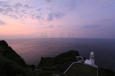 室兰,北海道,斗篷,海岬,水平画幅,无人,蓝色,日本,色彩渐变,太阳