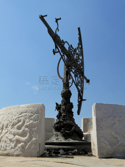 天文台,远古的,六分仪,自然,焦点,青铜,天文学,垂直画幅,图像