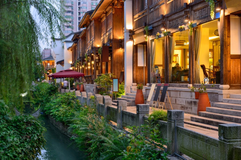 福州,福建省,水平画幅,夜晚,运河,曙暮光,旅行者,户外,都市风景,夜生活预览效果