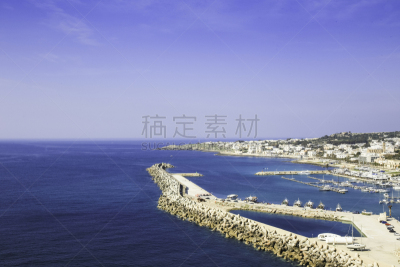 海港,地中海,莱乌卡,酒店游泳池,萨伦托,纪念碑,天空,水平画幅,无人,普利亚区