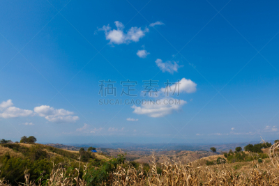 泰国,白昼,地形,自然美,自然,草地,美国西部,水平画幅,全景,夏天