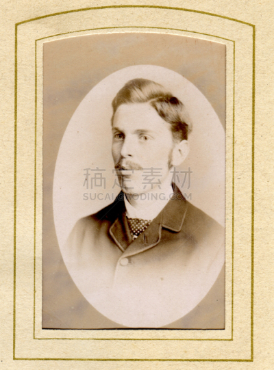 古典式,男人,1870年-1879年,家谱,垂直画幅,古董,古老的,小胡子,过去