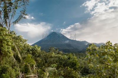 墨拉皮火山,天空,风,水平画幅,火山地形,户外,植物,彩色图片,山