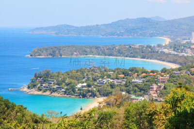 卡隆海滩,普吉岛,海滩,地形,蓝色,天空,背景,帕通海滩,蒸锅,美