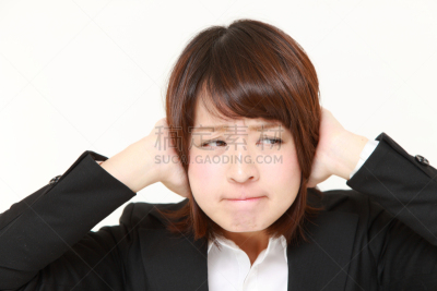 噪声,日本人,女商人,青年人,悲痛,非礼勿听,商务,仅日本人,东亚人,女人