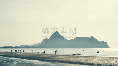 泰国,海滩,仅成年人,自然,巴蜀,水平画幅,地形,商务旅行,早晨,旅行者