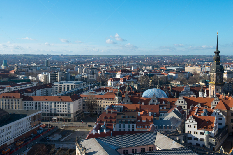 Panoramic view of Dresden from Frauenkirche church