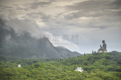 雕像,天坛大佛,大屿山,乒乓球,青铜,修道院,水平画幅,无人,巨大的,岛