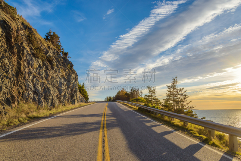 卡伯特道,风景,水平画幅,岩石,秋天,无人,大西洋,公路,户外,岛