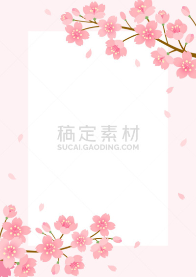 背景,樱花,贺卡,格记录纸,边框,信函,浪漫,模板,自然美,春天