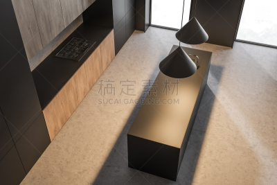 厨房,灶台,岛,顶部,灰色,都市风景,舒服,瓷砖,水槽,现代