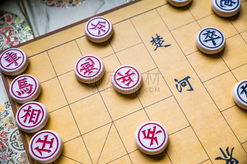 中国象棋,选择对焦,水平画幅,无人,组物体,特写,棋盘游戏,彩色图片,汉字,休闲游戏