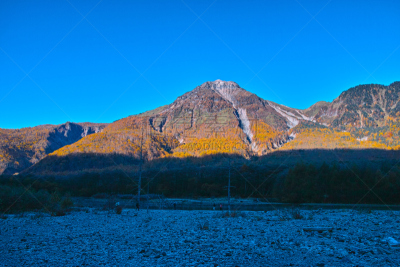 早晨,秋天,大正池,日本落叶松,松本,飞驒山脉,日本阿尔卑斯山脉,落叶松,水,里山