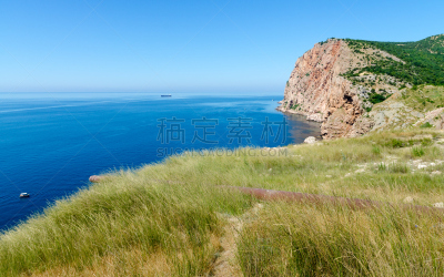 克里米亚,夏天,海滩,地形,全景,海洋,自然美,水,天空,美
