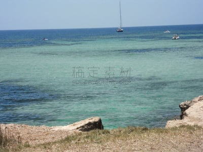 法维尼亚纳,苏打,特拉帕尼省,水湾,水,天空,水平画幅,无人,蓝色,纯净