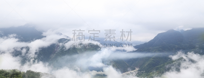 白色,绿山国家森林公园,云景,自然,草地,水平画幅,山,无人,蓝色,全景