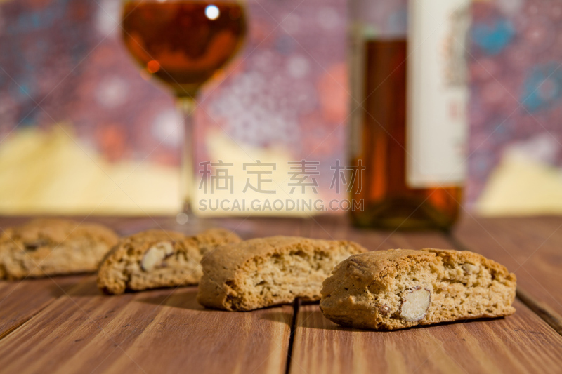 意大利,特写,饼干,木制,桌子,酒瓶,传统,葡萄酒,清新,彩色背景
