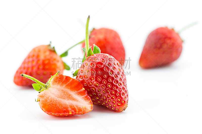 fresh strawberry, friut on white background
