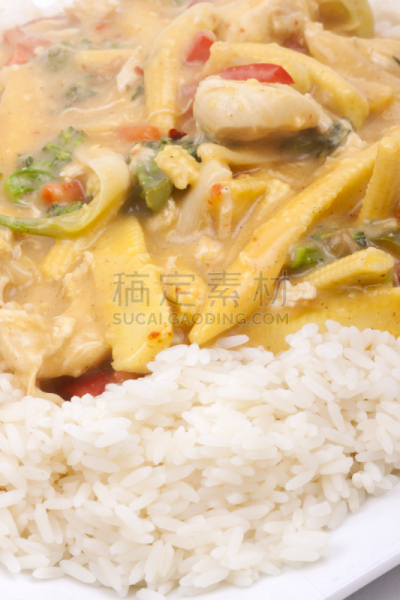 鸡肉,米,椰子,有腐臭油脂味的,柠檬树,黄绿色,垂直画幅,香肠,无人,正餐宴会
