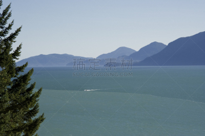 噪声,水,水平画幅,山,无人,摩托游艇,曙暮光,海岸地形,户外,湖