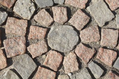 rötliches und graues Kopfsteinpflaster, Kreis