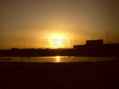 巴士拉,水平画幅,无人,机场,伊拉克,沙漠,日落,垒,摄影