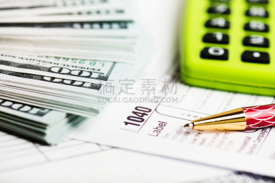 税,1040税表,计算器,金融,水笔,税表,文档,联邦大楼,球,水平画幅