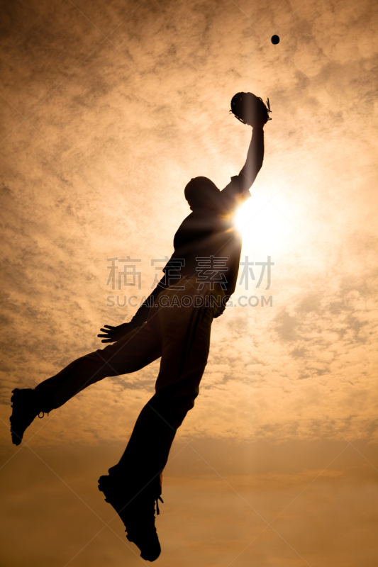 棒球运动员,球,运动,棒球,棒球手套,外场,垂直画幅,云,图像,日光