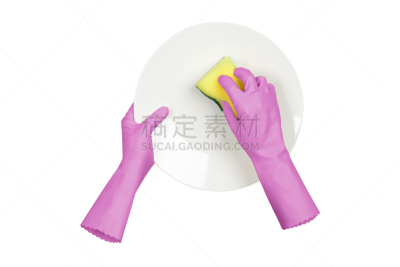 清洁手套,概念,正下方视角,粉色,餐具,水,清洗剂,水平画幅,无人,超现实主义的