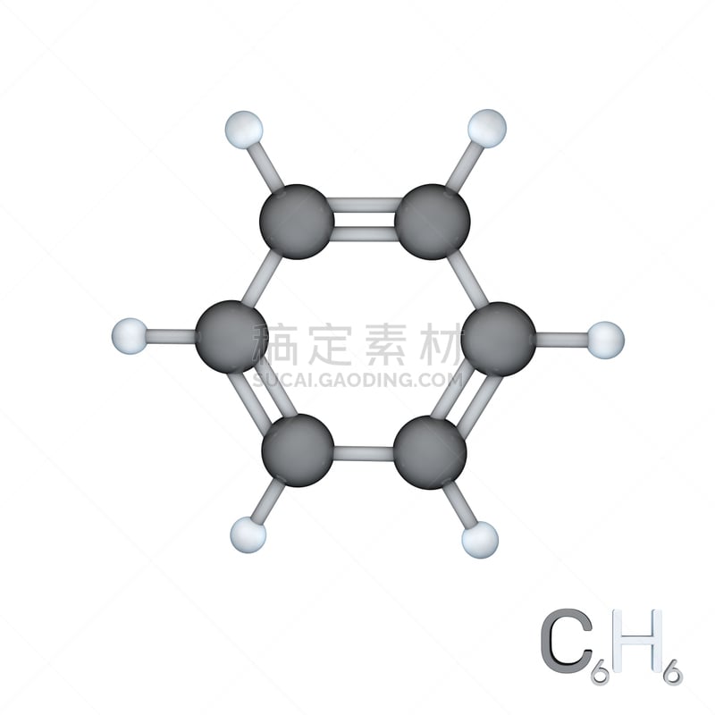 绘画插图,三维图形,白色背景,分离着色,分子,模型,苯甲基,苯甲酸,碳氢化合物,氢