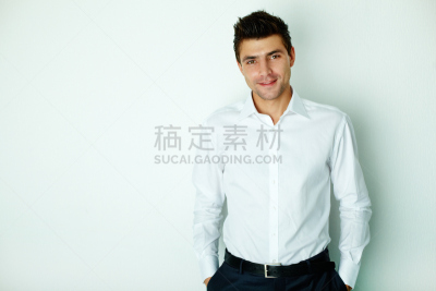 男商人,代言人,领导能力,水平画幅,衬衫,白人,经理,男性,仅男人,责任