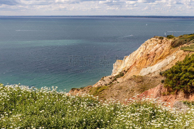 怀特岛,夏天,埃鲁姆湾,英吉利海峡,全球定位系统,天空,重的,水平画幅,沙子,无人