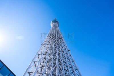 塔,天空,日本,东京,蓝色,天空树,部分,2018,十一月,建造