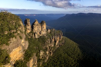 三姐妹峰,蓝山,大分水岭,峭壁,观测点,美,水平画幅,无人,夏天,户外