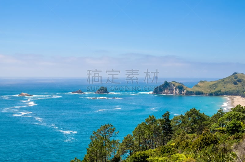 cathedral cove,科罗曼德尔半岛,新西兰,水,洞,水平画幅,沙子,石灰石,海滩,著名景点