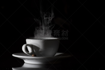 烟,意大利,小的,白色,咖啡,杯,烤咖啡豆,褐色,纽波利顿冰淇淋,芳香的