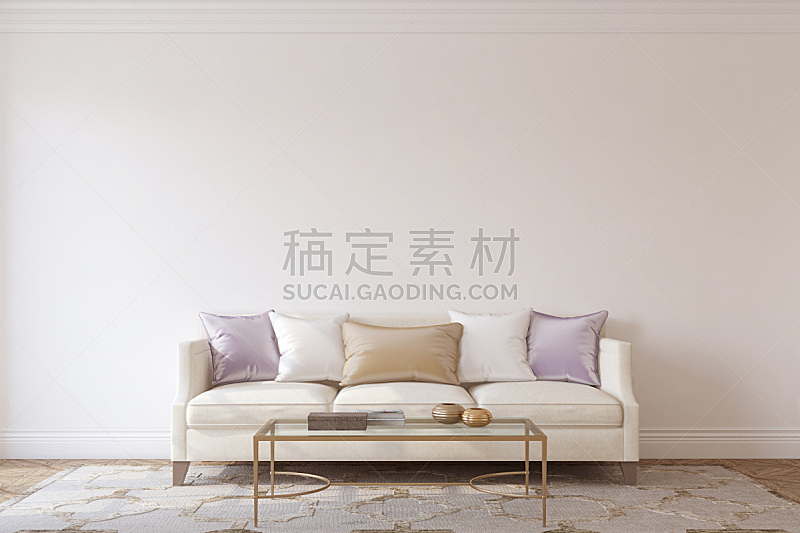 室内,公寓,白色,紫色,图像,家具,模板,沙发,现代,新古典派