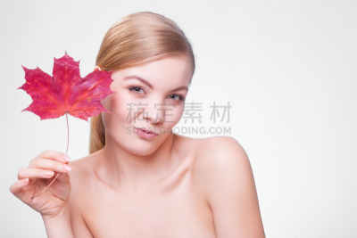 注视镜头,女孩,青年女人,秋分,毛细血管,美,青少年,青春期,水平画幅,美人
