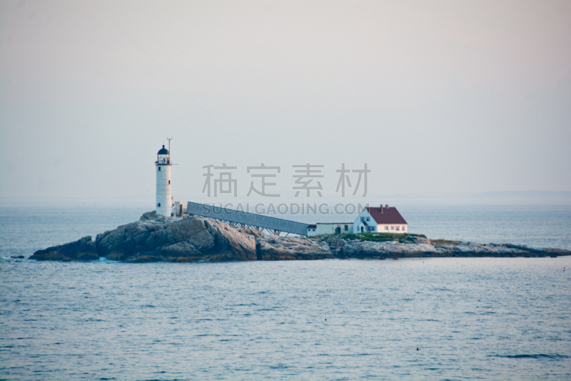 黄昏,怀特岛,水,悬崖,水平画幅,岩石,无人,建筑外部,户外