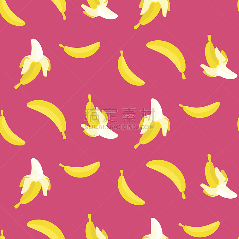 香蕉,粉色,矢量,式样,波普风,可爱的,部分,清新,食品,甜点心