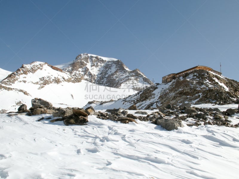 小屋,瑞士,冬天,地形,山,莫堤玫瑰山,山脉,曼图亚,寒冷,雪