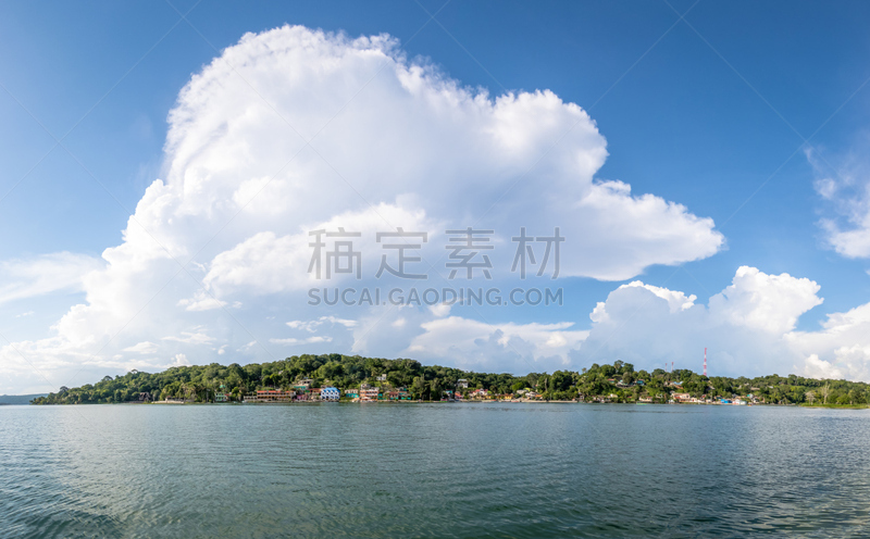 危地马拉,湖,全景,城市,弗洛雷斯,沛登湖,迪卡尔,殖民地式,玛雅文明,水