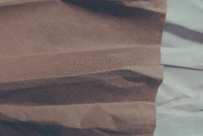 弄皱的,包装纸,崎岖不平,纸袋,留白,牛皮纸,水平画幅,无人,古老的,古典式