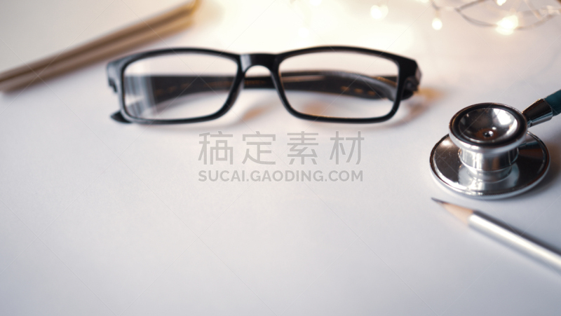 健康保健,听诊器,医疗器械,概念,彩色图片,白色背景,复古