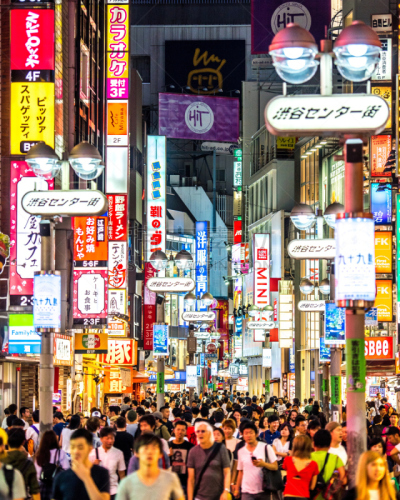城市,明亮,照明设备,巨大的,垂直画幅,夜晚,日本,人,夜生活,认真的
